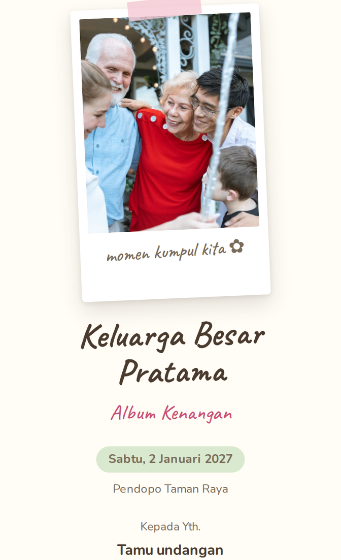 Template undangan digital Album Kenangan