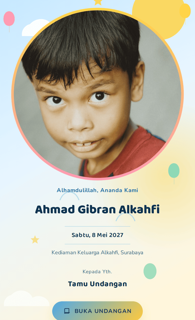 Template undangan digital Awan Ceria
