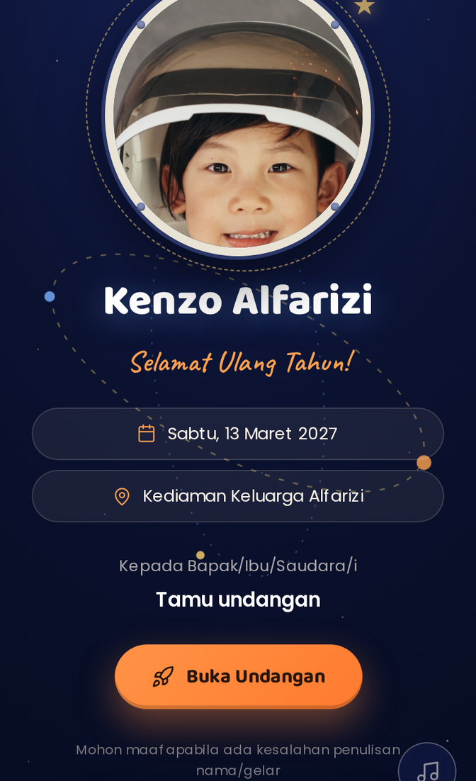 Template undangan digital Bintang Angkasa