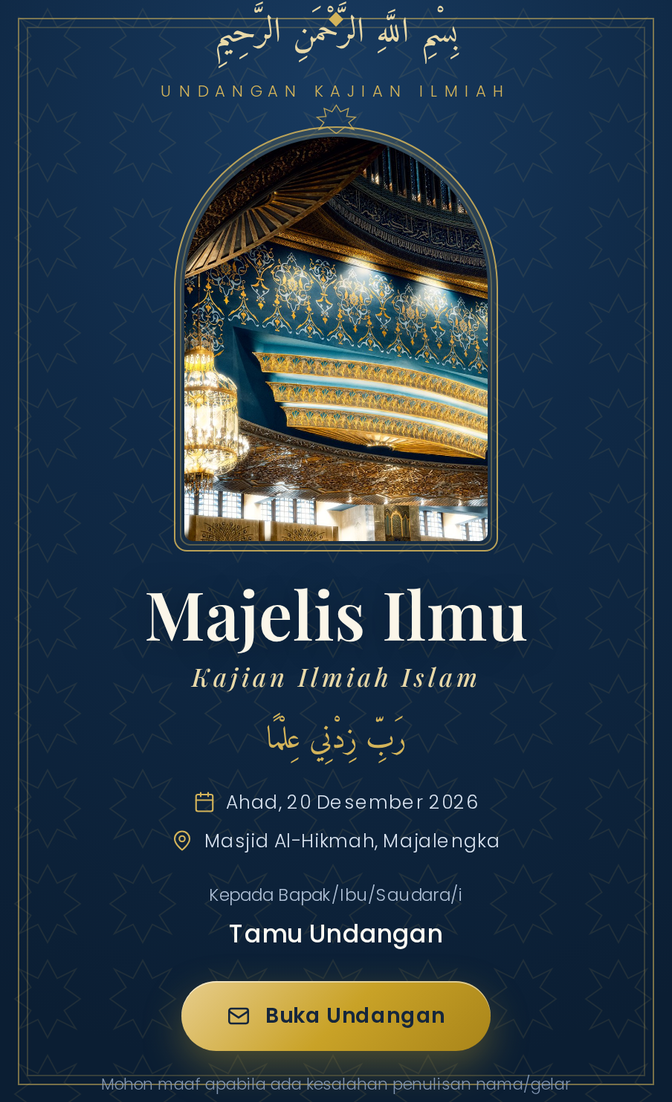 Template undangan digital Majelis Ilmu