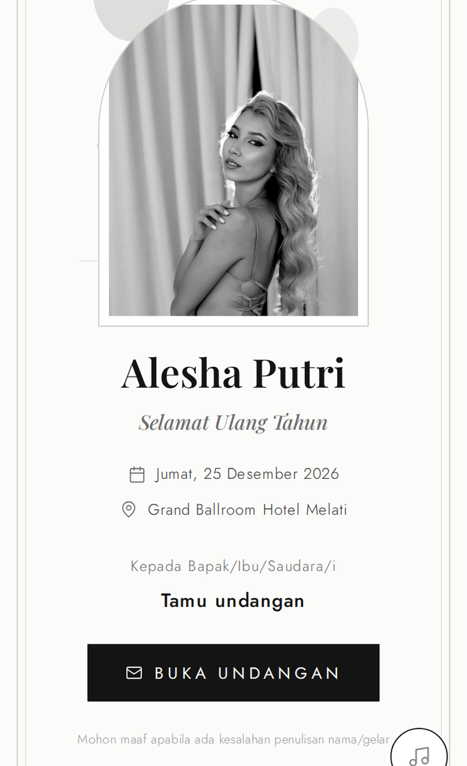 Template undangan digital Malam Gemilang