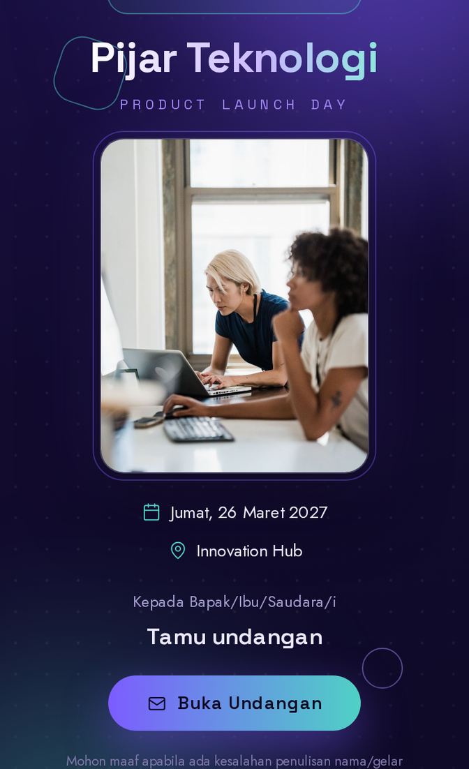 Template undangan digital Pijar Inovasi