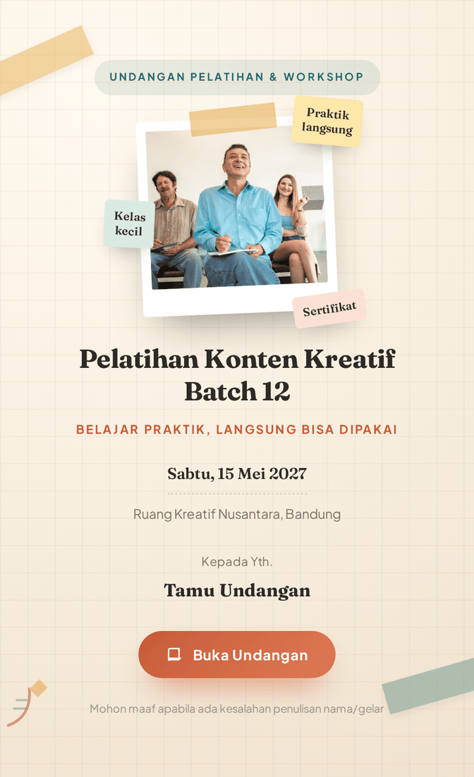 Template undangan digital Ruang Belajar