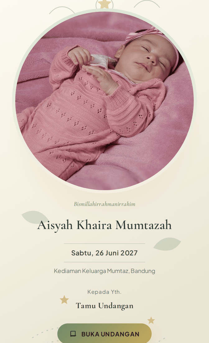 Template undangan digital Selimut Doa